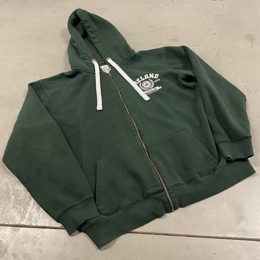 vintage y2k green Ireland boxy hoodie